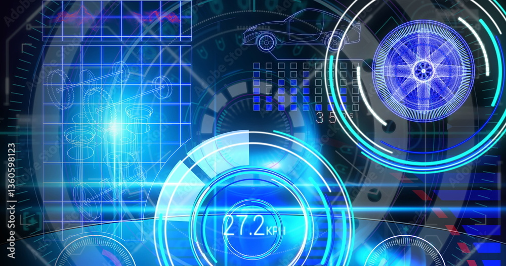 Poster image of scopes scanning and data processing over digital screen
