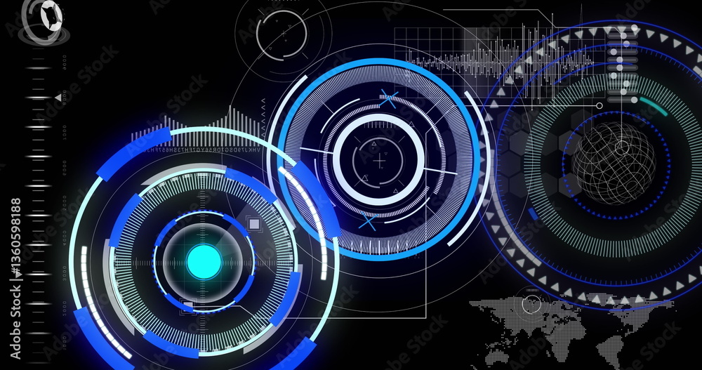 Poster image of scopes scanning and data processing on digital screen