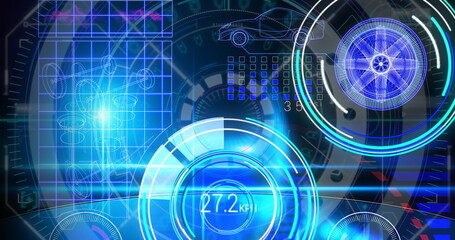 Image of scopes scanning and data processing over digital screen