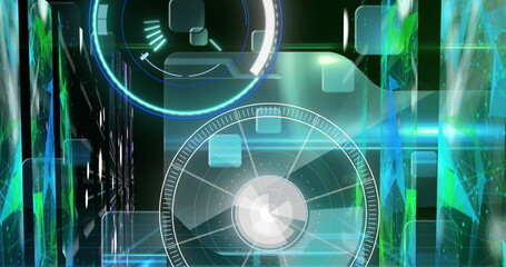 Image of two scopes scanning and data processing on digital screen