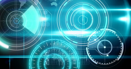 Image of scopes scanning and data processing on digital screen