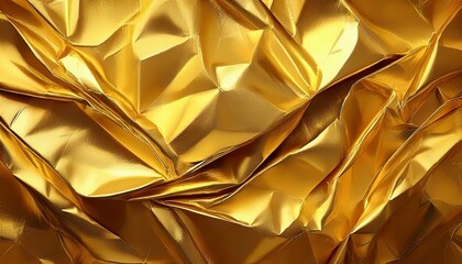 luxury crumpled gold foil texture holiday celebration theme crinkled christmas gift package paper abstract background
