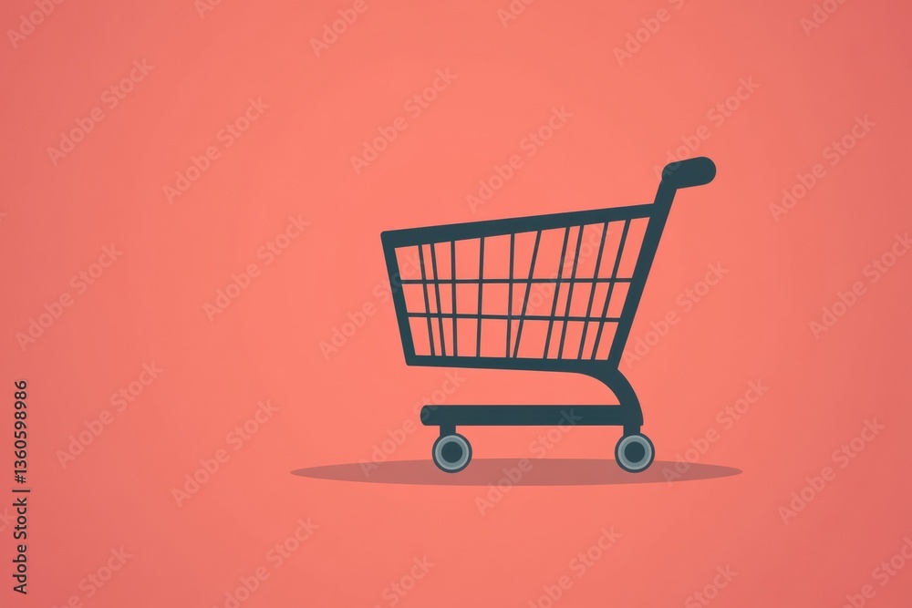 Aufkleber empty shopping cart design in modern art style with soft background inviting product selection gener