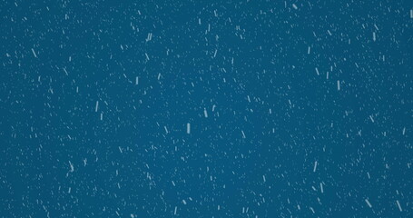 Digital image of white particles falling against blue background