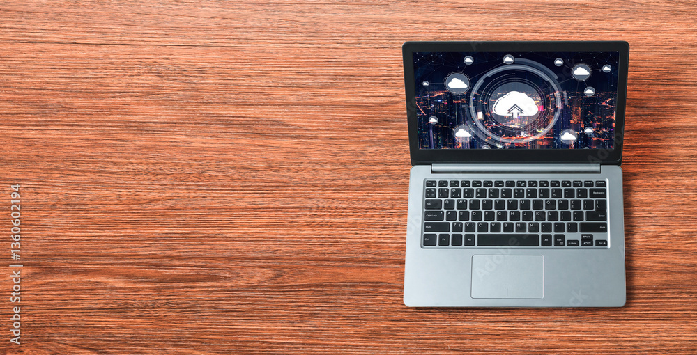 Poster cloud computing software for modish remote work and personal data storage