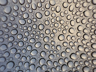 Rain Water Droplets on Glass