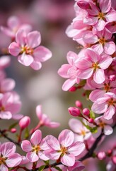 Delicate pink and white crabapple blossoms form a vibrant border, soft petals overlapping, natural, springtime, border