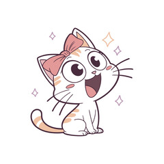 cat cartoon with a bone