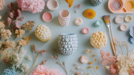 A dynamic setup with hand-painted ceramic jewelry holders customized for Mothera??s Day