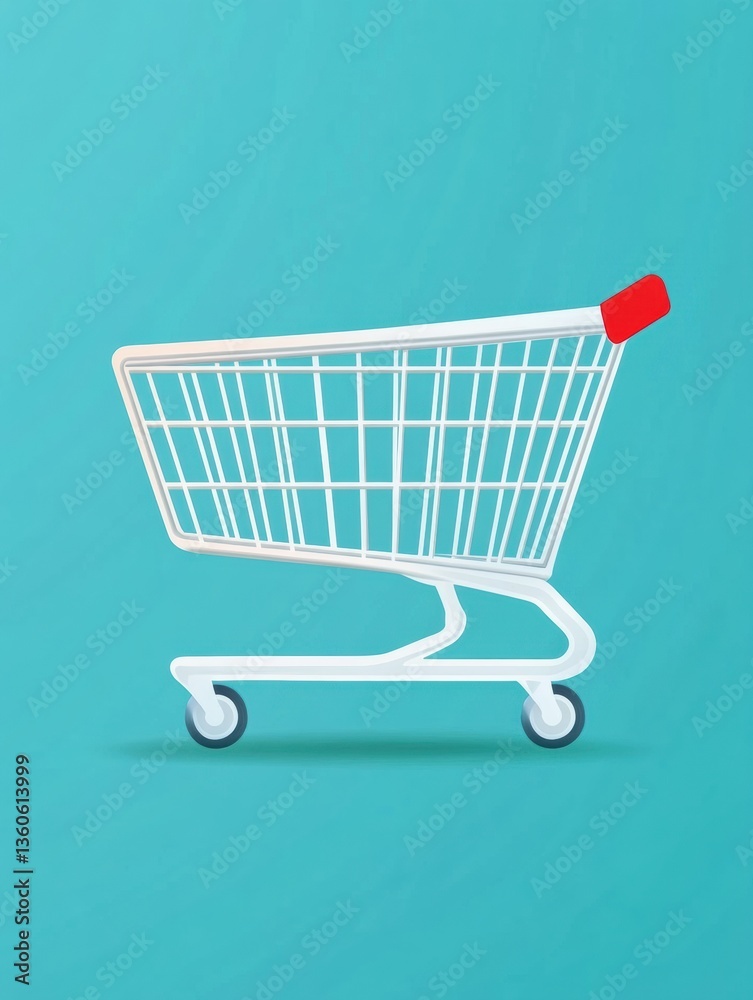 Leinwandbilder modern art of an empty shopping cart on a soft background, designed for online shopping purposes, id