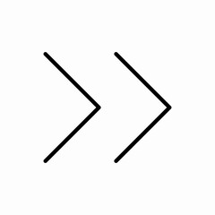 Double forward arrow next icon vector sign