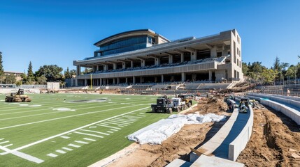 University Stadium Under Construction: A Glimpse of Modern Athletic Architecture