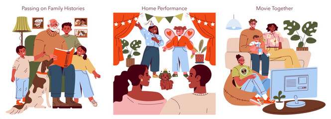 Family Day. Flat Vector Illustration