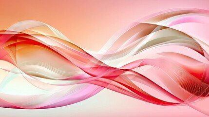 Naklejka premium Soft pastel pink background with fluid wavy lines flowing seamlessly across the frame.