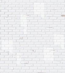 Fototapeta premium Clean, seamless panoramic view of a white brick wall texture, concrete, stock photo
