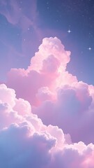 Pastel clouds against a serene sky, ideal for a dreamy smartphone wallpaper.  