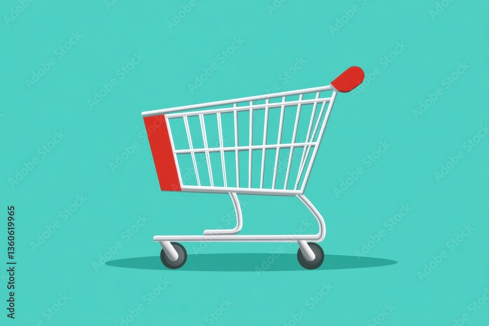Aufkleber Minimalist empty shopping cart design ready for products in a modern flat style with a soft background Generative AI