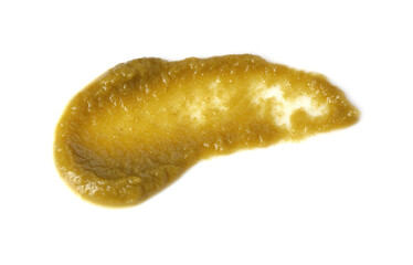 Tasty baby food on white background , above view