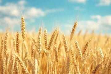 Fototapeta premium golden field of wheat sways with rich earthy beauty 