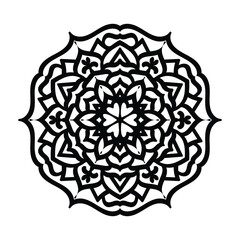 Hand  drawn vector art of black color traditional mandala design illustrtation