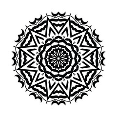 Hand  drawn vector art of black color traditional mandala design illustrtation