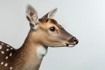 Fototapeta premium Axis Deer Profile with White Spots Against Clean Background Studio Shot
