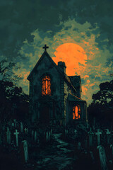 A Haunting Halloween. AI generative.