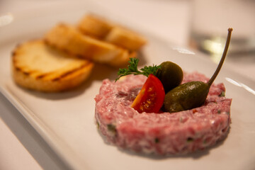 Small portion of steak Tartare