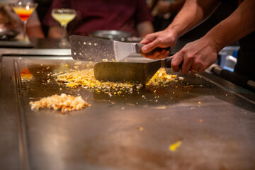 Making Japanese Fried Rice