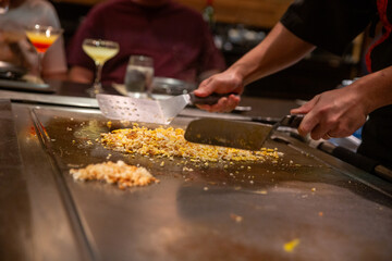 Making Japanese Fried Rice