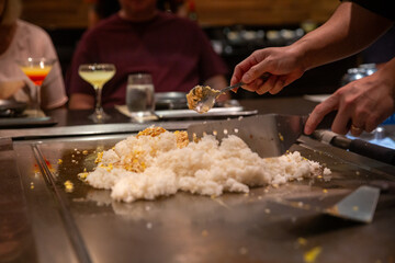 Making Japanese Fried Rice