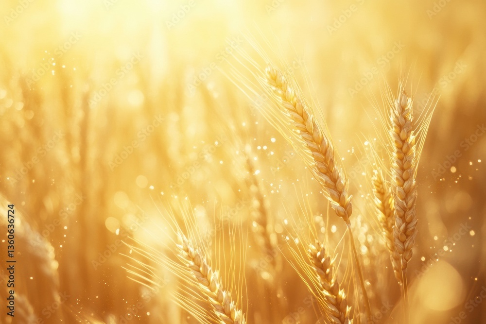 Aufkleber golden wheat transforms into energy waves, creating a surreal and dreamy atmosphere filled with smoo