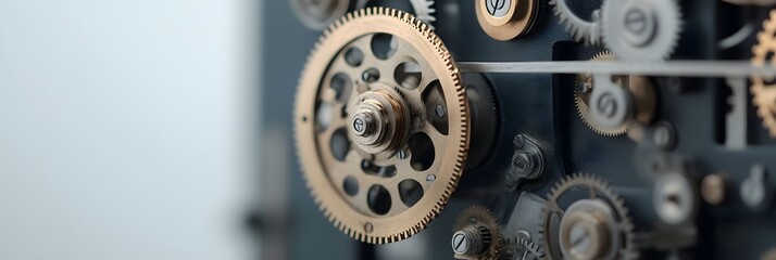 Fototapeta premium Intricate mechanisms come to life in a workshop brimming with timeless craftsmanship and precision engineering during daylight hours