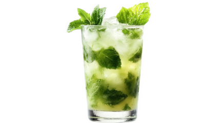 mojito cocktail isolated on white