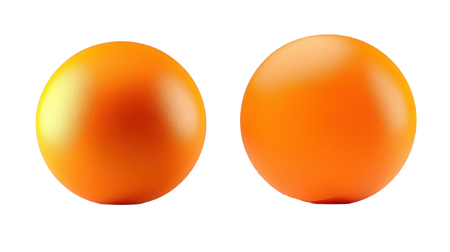 Two Vivid Orange Spheres