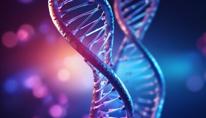 A close-up of the DNA double helix structure