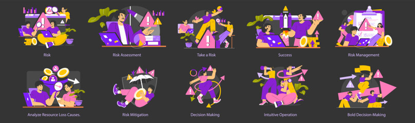 Risk. Flat Vector Illustration