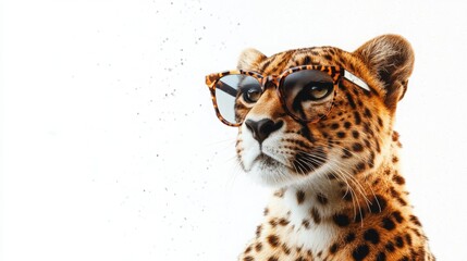 Stylish Leopard with Glasses