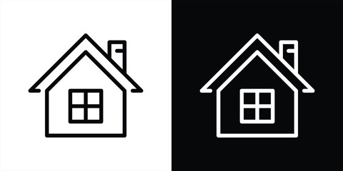home icon. real estate thin line icon. house symbol sign for app and web simple style icon. vector illustration