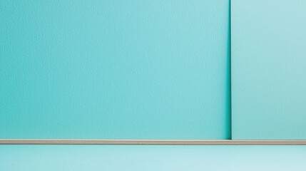 Fototapeta premium Empty light teal room, minimalist background, product display