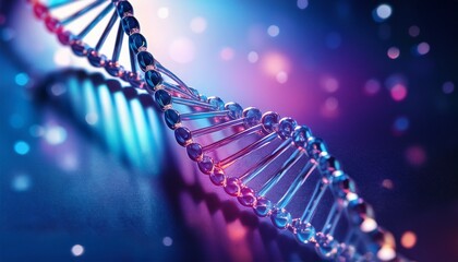 A close-up of the DNA double helix structure