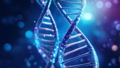 A close-up of the DNA double helix structure