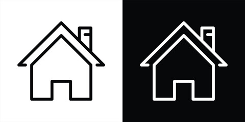 home icon. real estate thin line icon. house symbol sign for app and web simple style icon. vector illustration