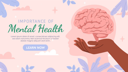 Importance of mental health. Vector illustration