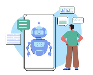 AI chatbot communication concept. Vector illustration