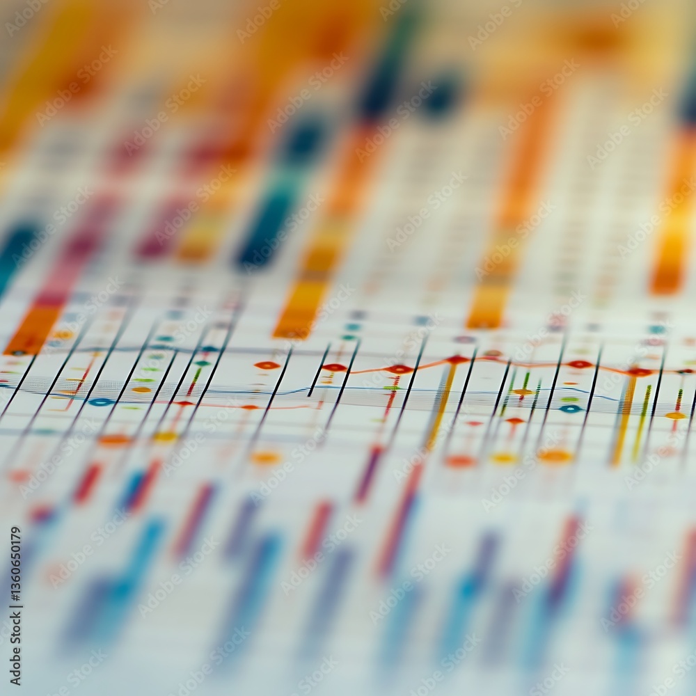 Poster Colorful data charts and graphs business report