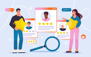 Candidate rating and recruitment. Vector illustration