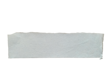 Wide torn paper strip with uneven top edge isolated on transparent background