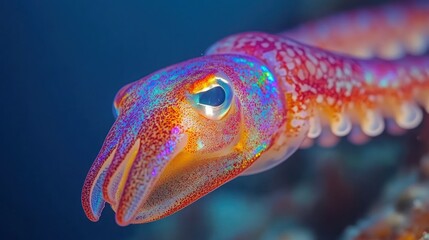 Obraz premium Close-up of a vibrant squid