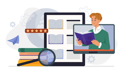 Online education concept. Vector illustration
